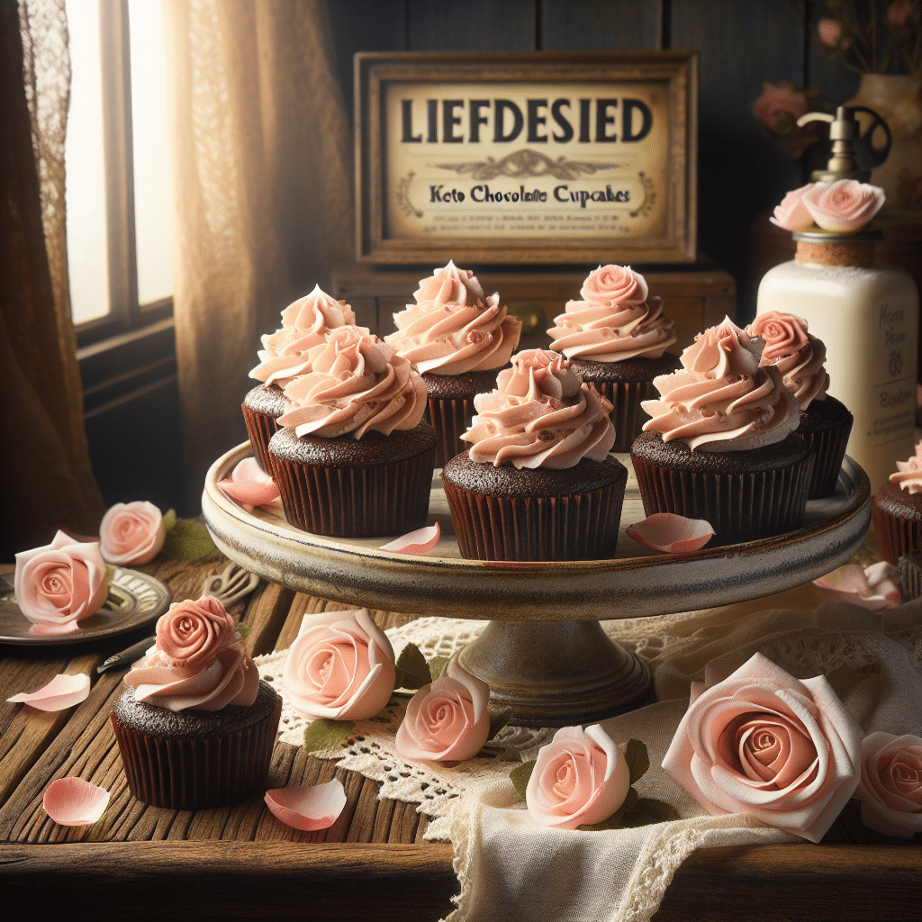 Liefdeslied Keto Chocolade Cupcakes: Met Rozen Botercrème
