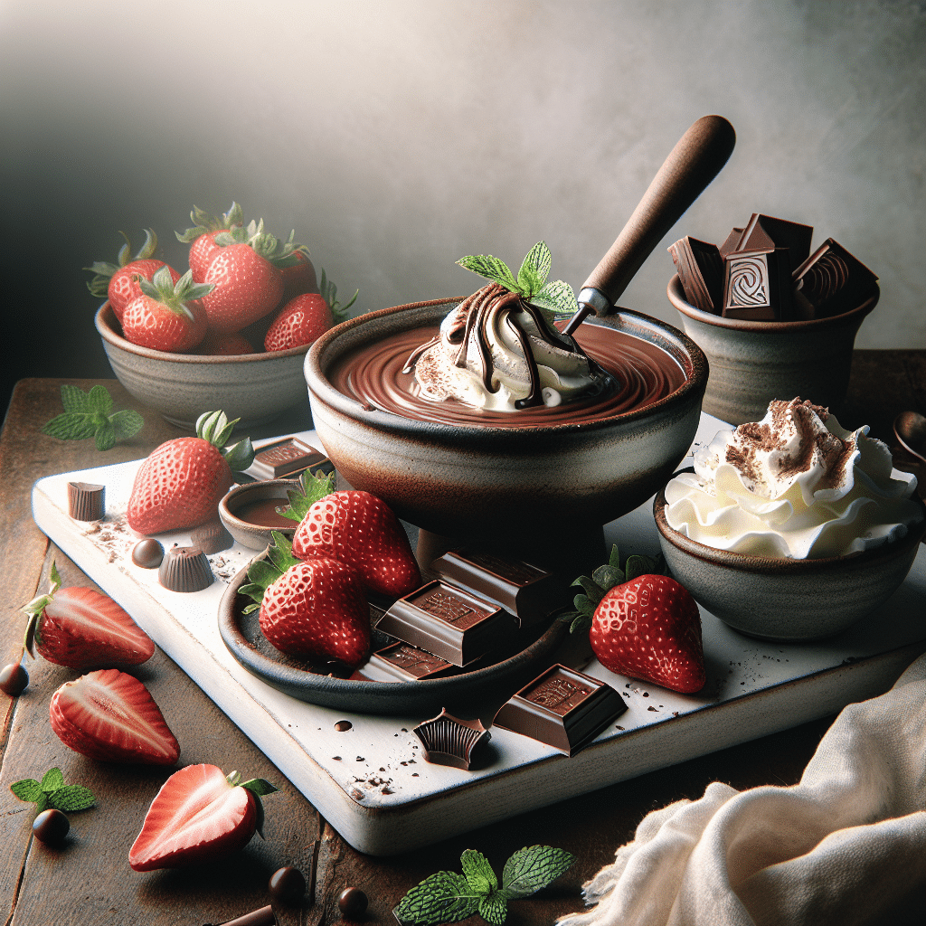 Passievolle Keto Chocoladefondue: Met Aardbeien en Slagroom