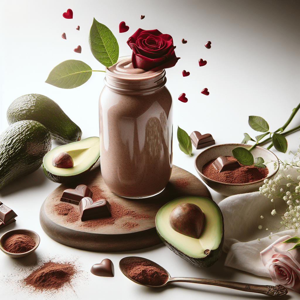 Zwoele Keto Avocado en Cacao Smoothie: Romantisch en Rijk