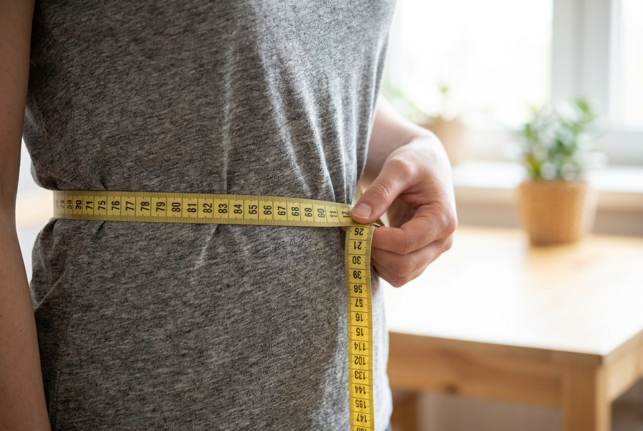 Meetlint om een slankere taille als teken van vetverlies