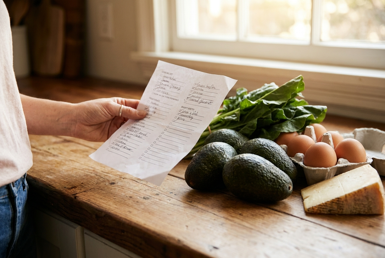 Keto boodschappenlijst printen en afvinken