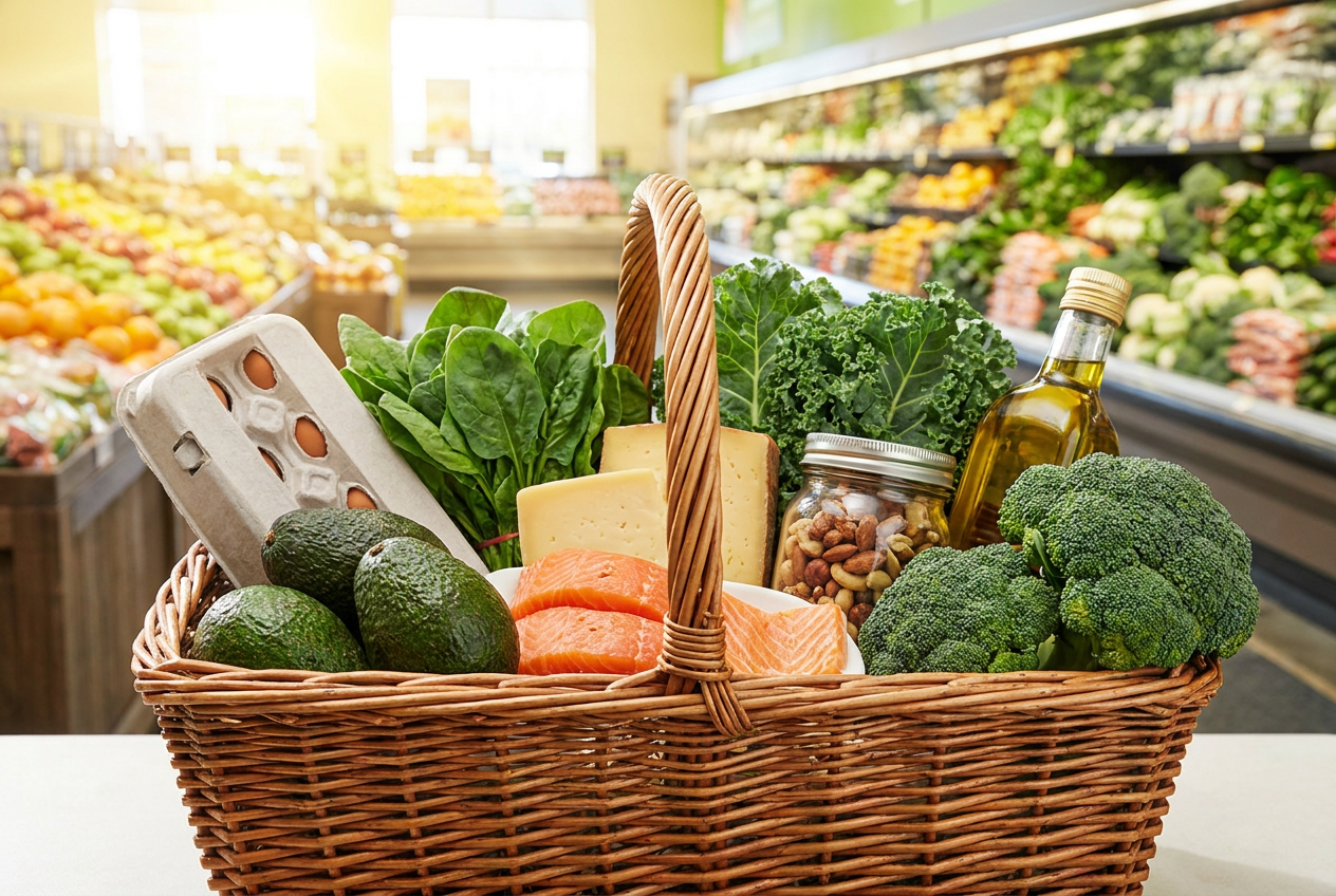 Keto boodschappenlijst eerste week met verse producten