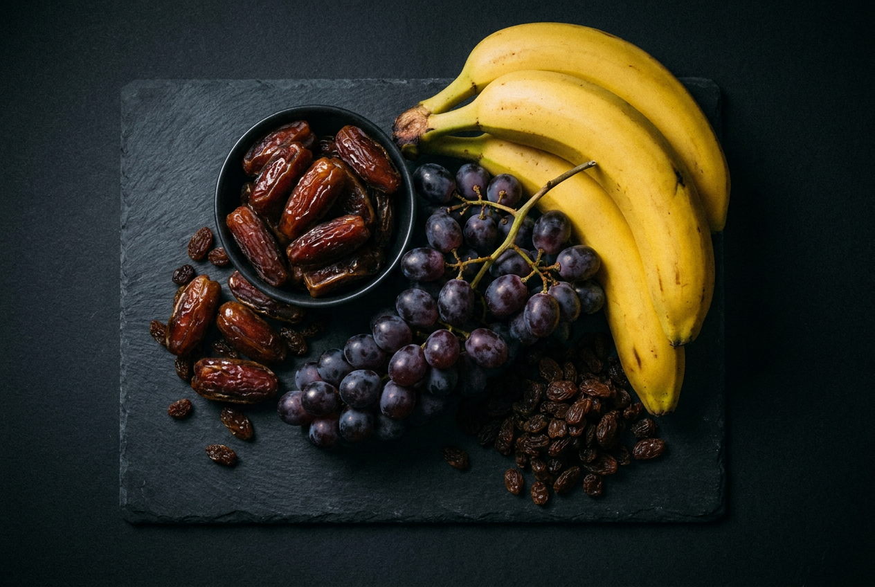 Fruit dat je vermijdt bij keto: banaan, druiven, dadels en gedroogd fruit