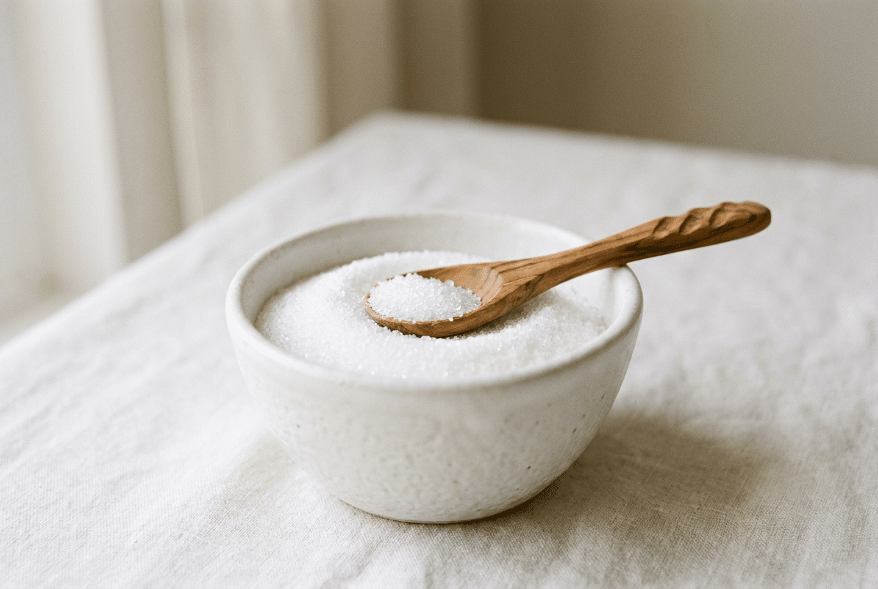 Erythritol, een keto-vriendelijke polyol die je van je netto koolhydraten mag aftrekken