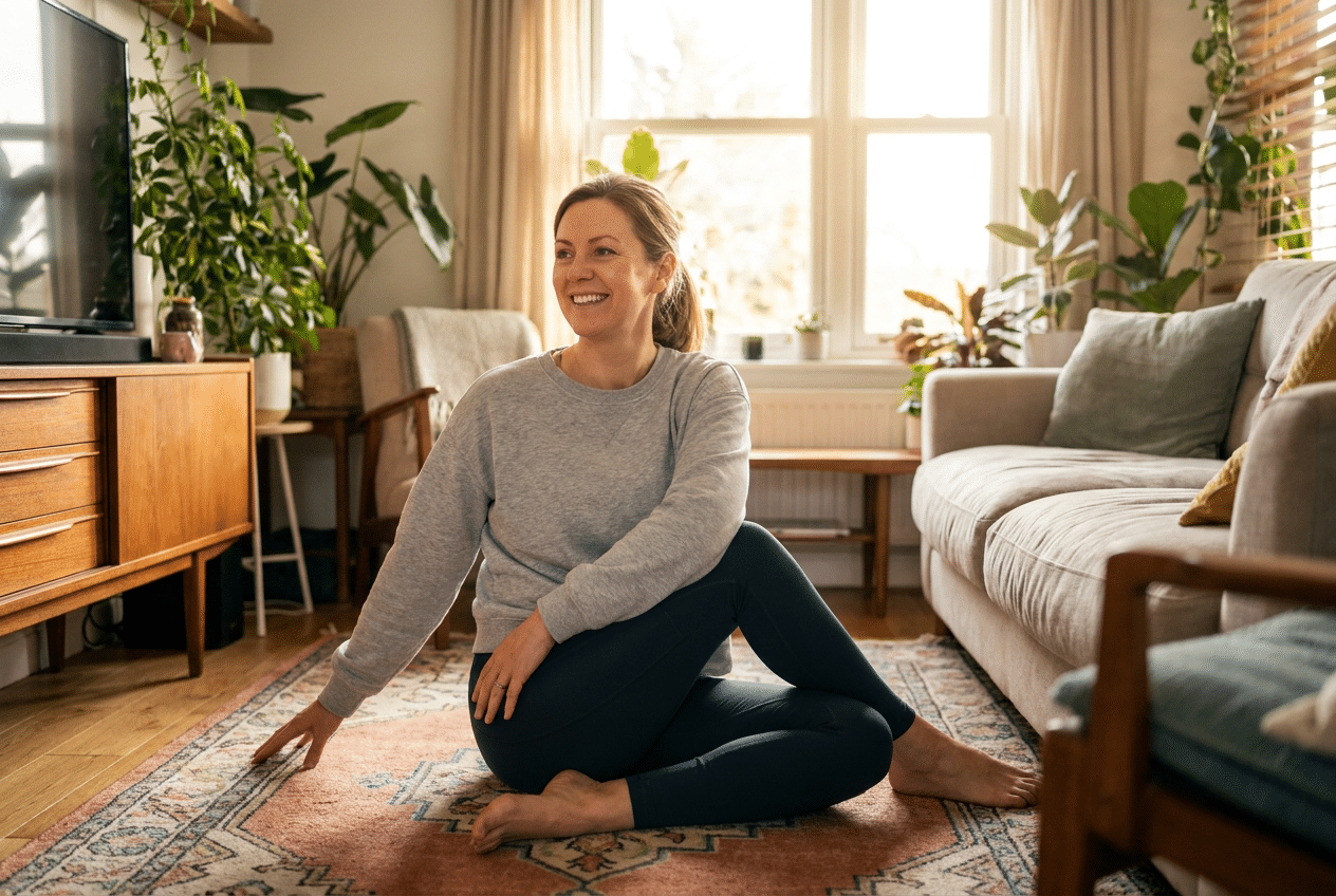 Gezonde vrouw voelt zich energiek en pijnvrij na afvallen met keto